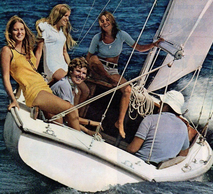 Vintage Beauty Fashion ad Sailboat To save your Weekend Tampax Tampons Women