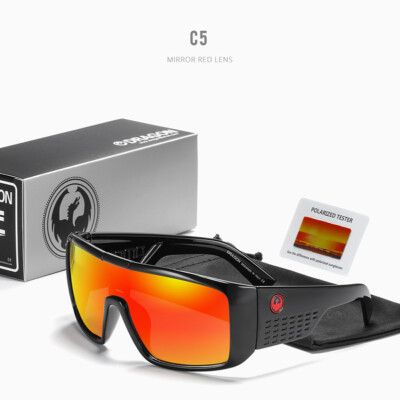 New Dragon Windproof Shield Frame Polarized Sunglasses Men Sport Goggle Eyewear