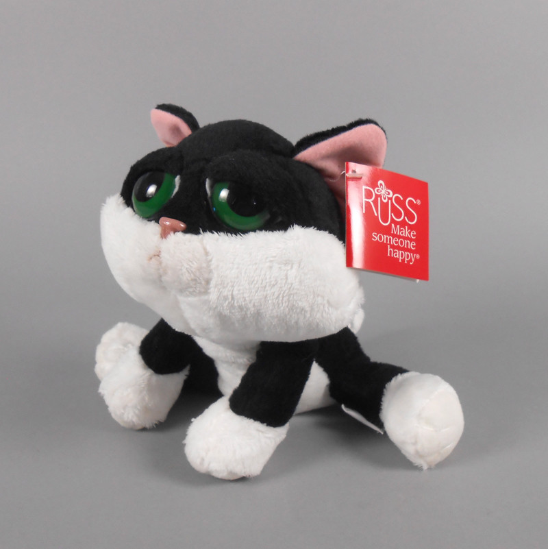 Russ Lil Peepers Loki Cat Plush Black and White Cat 9