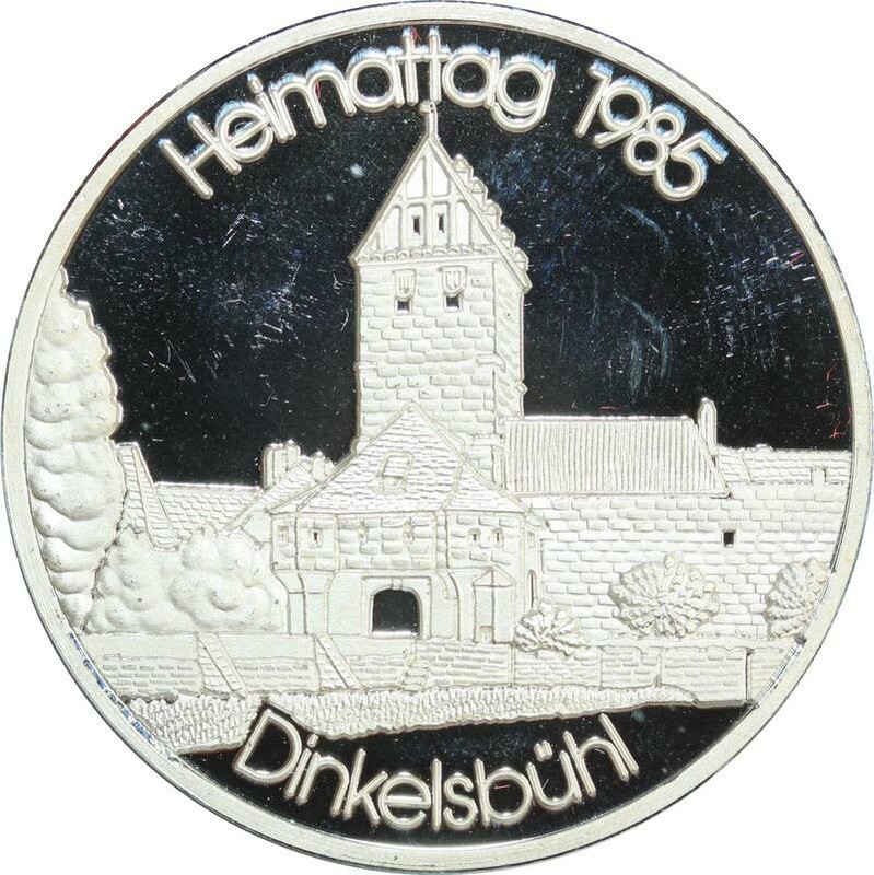 R0255 Medal Germany Sachsen Heimattag DinkelsbÃ¼Hl SiebenbÃ¼Rger 999% 1985
