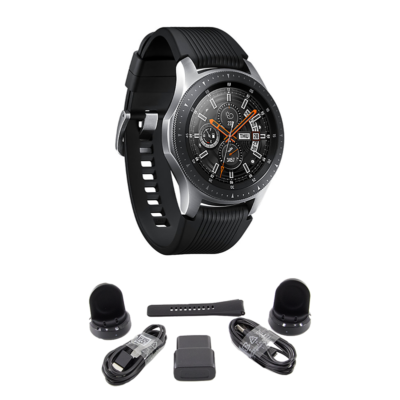 Samsung Galaxy Bluetooth Watch 46mm Silver SM-R800NZSCXAR Bundle