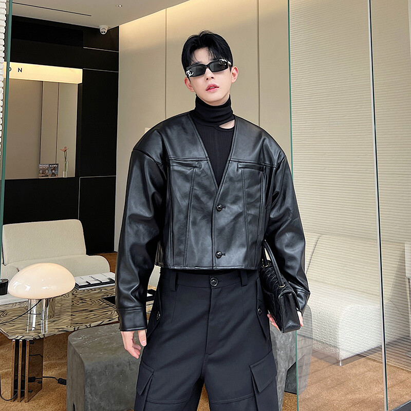 ジャケット・アウター led.tokyo HIGH NECK SHORT LEATHER COAT $_10.JPG?set_id=880000500F