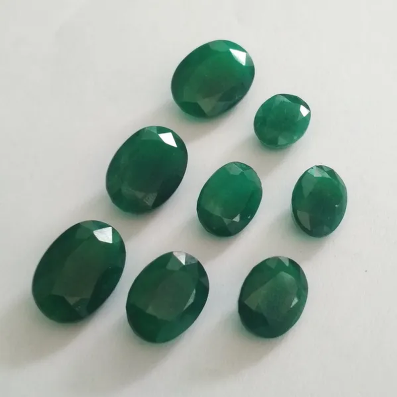 NATURAL EMERALD ZAMBIAN CUT FACETED OVAL SHAPE LOOSE GEMSTONES