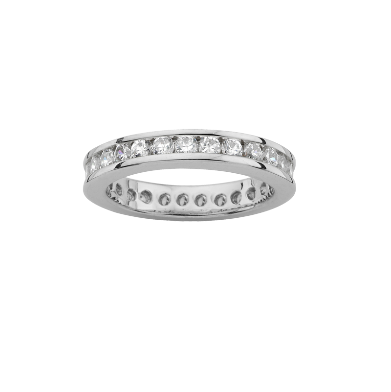Silber Damen Memoire Ring Memory Vorsteckring mit Zirkonia Größe 50-60 NEU