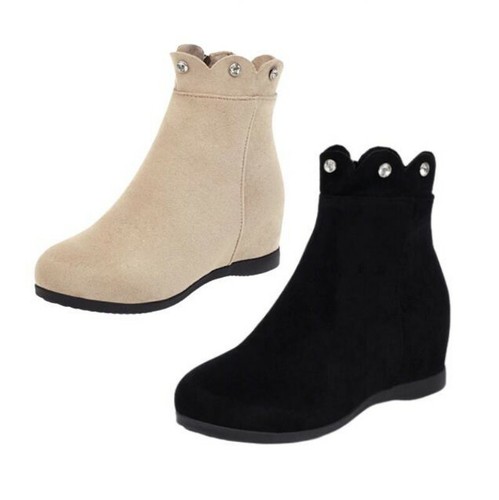 Women Biker Brogue College Low Heel Round Toe Chelsea Ankle Boots 35//40 Winter B