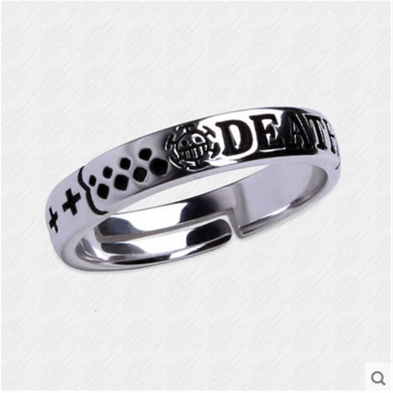 Japanese Anime Animation Art Characters Hot Anime One Piece Trafalgar Law Ring 925 Sliver Cos Gift Adjustable Mh