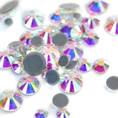Colour Crystal Iron On Hotfix Glass Rhinestones Hot Fix Flatback Strass Stones