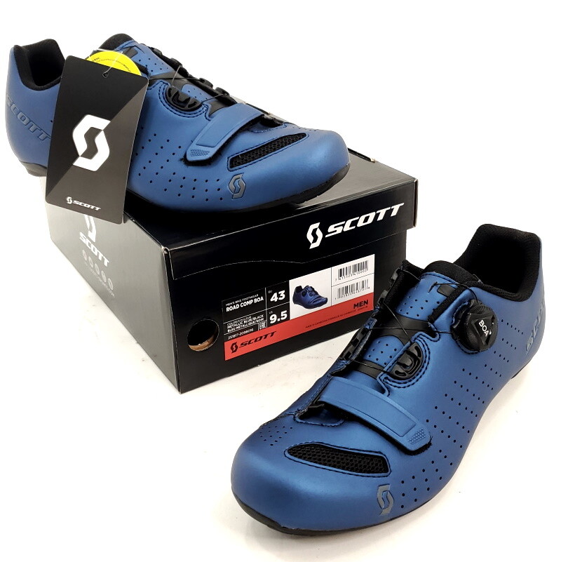 Boa Road Bike Shoes Metallic Blue Men's Size 43 Eu / 9.5 Us