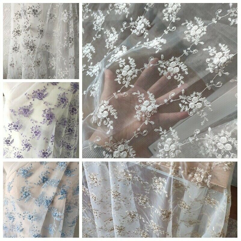 Stickereien Spitze Netzstoff Blumenmuster Vorhang Kleid Rock Voile Tüll Nähen