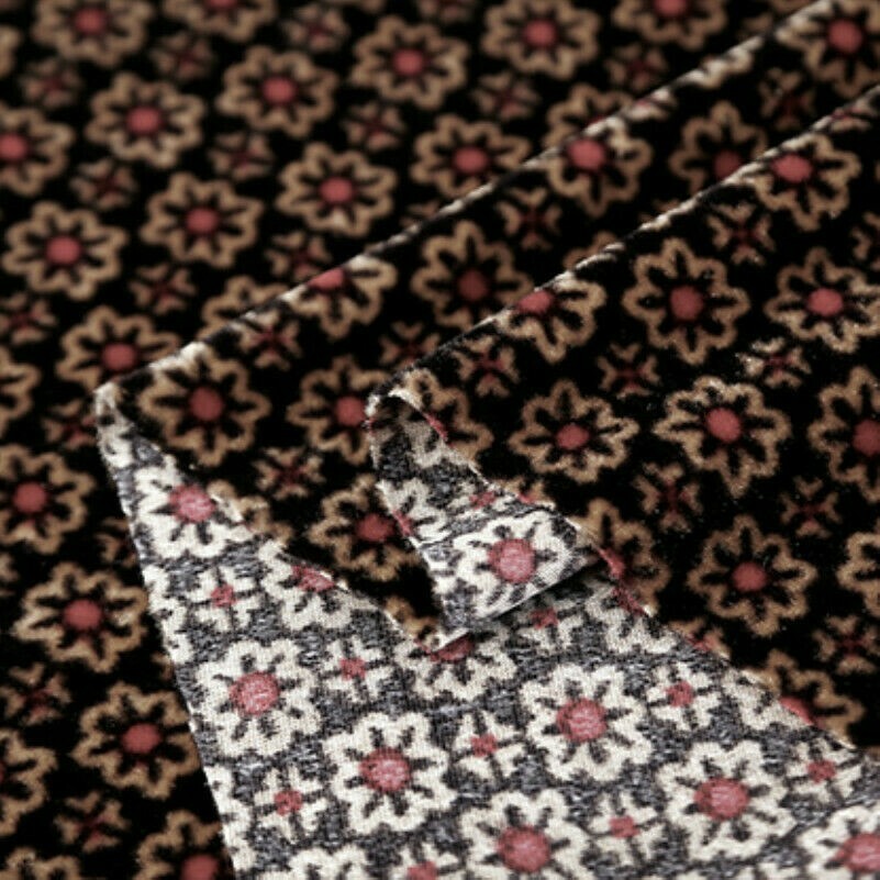 Bedruckt Dick samt Stoff Tuch Material Für Kleid Schuhe Polster Basteln
