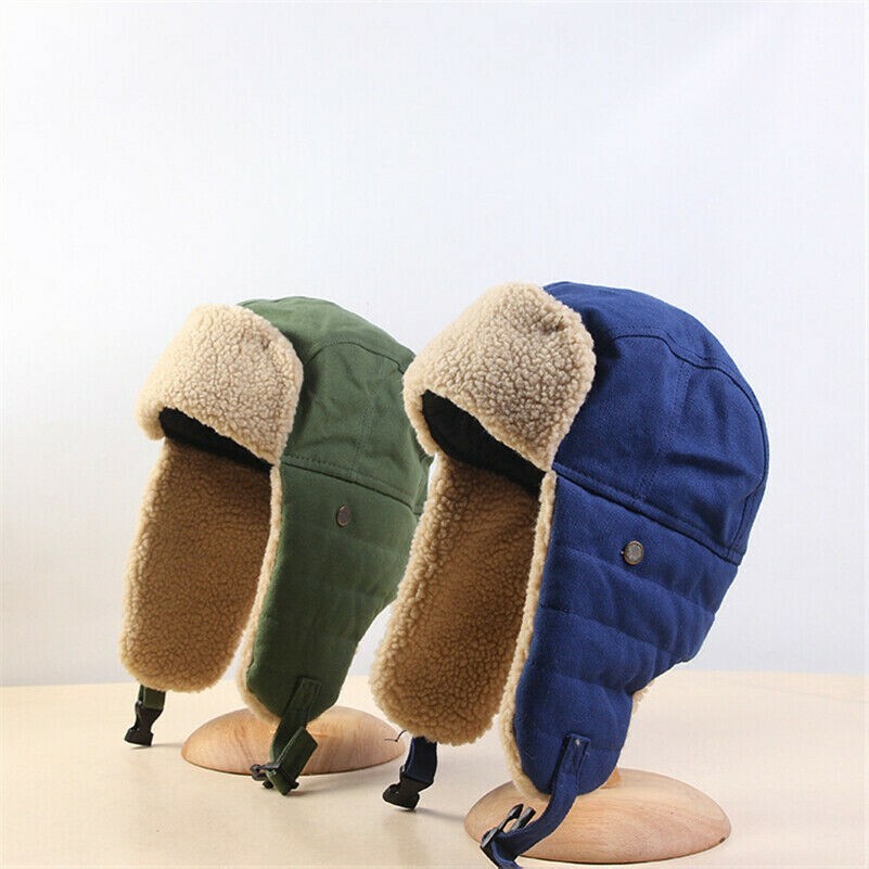 Unisex Trapper Hut Ushanka Russischer Kosake Fleecefutter Ohrenklappe Warm Dick