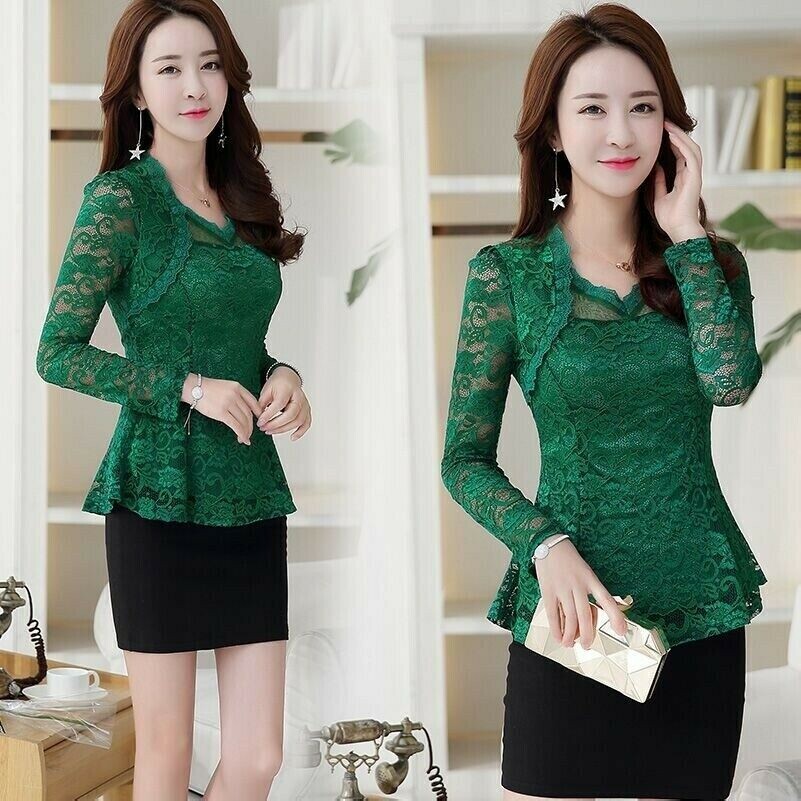ladies-floral-lace-basic-t-shirt-blouse-long-sleeve-slim-peplum-tops-elegant