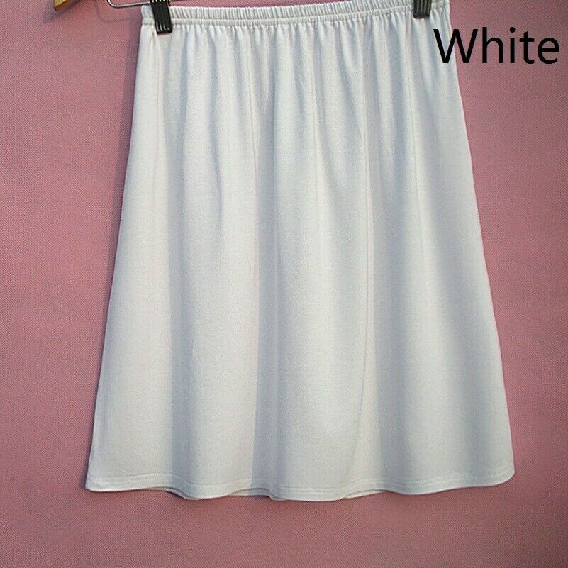 Femme Coton Mélange Sous-Jupe Taille Élastique Solide Jupon dessous de Robe