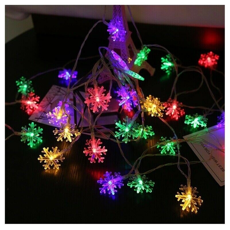 20-LED 118in Fiocco di Neve Filo Luci Fairy Luce Decorazioni Albero di Natale
