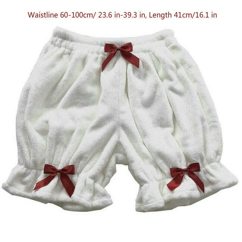 Damen Kunstpelz Höschen Kürbis Bloomer Süß Lolita Locker Pelzig Unterhose