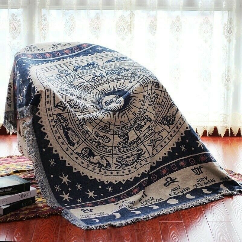 Altar Tarot Card Table Cloth Divination Constellation Wicca Pagan Tapestry Retro