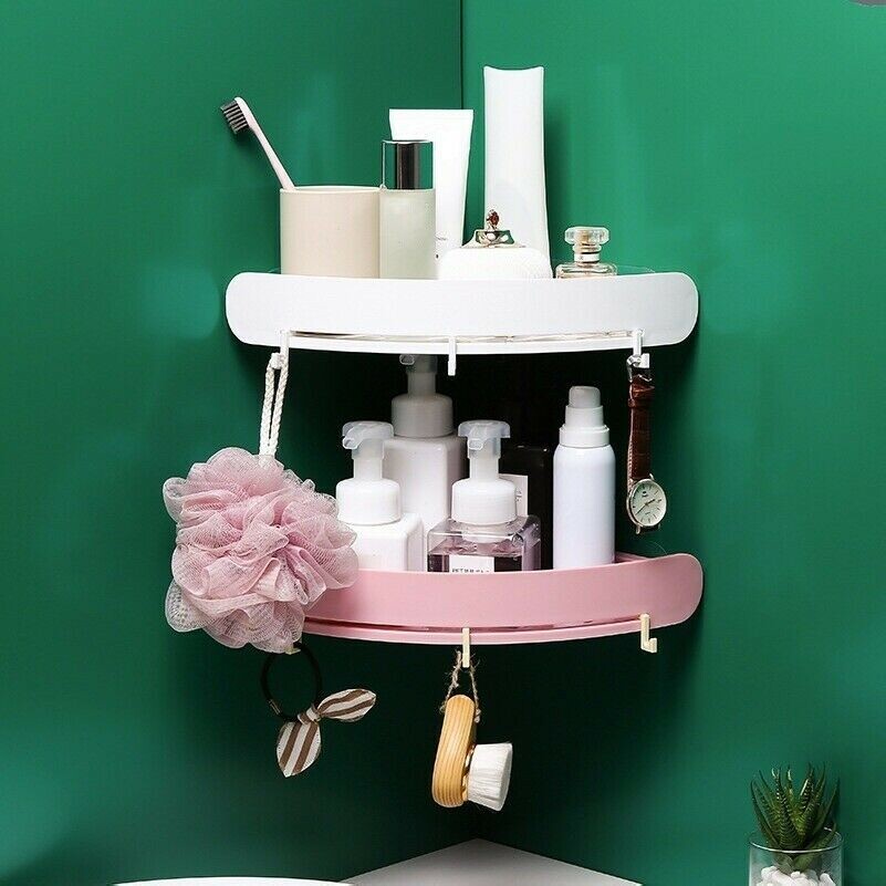 Adesivo Angolo Scaffale Bagno Mensola Shampoo da Parete Cesto