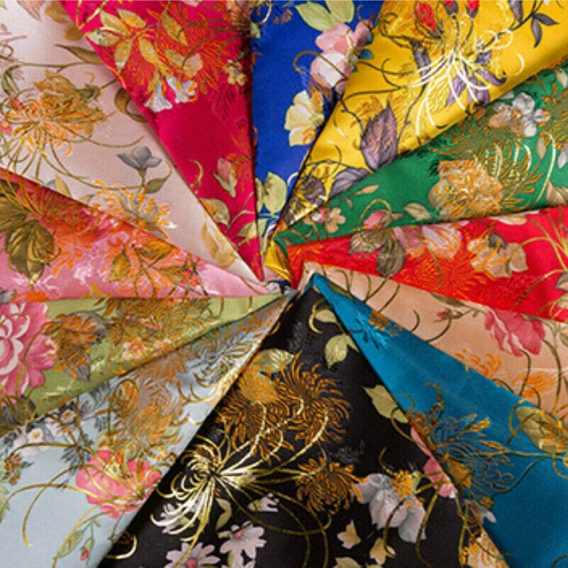 Peony Blumenmuster Brokat Damast Stoff Seide Satin Kimono Einrichtung Von Meter