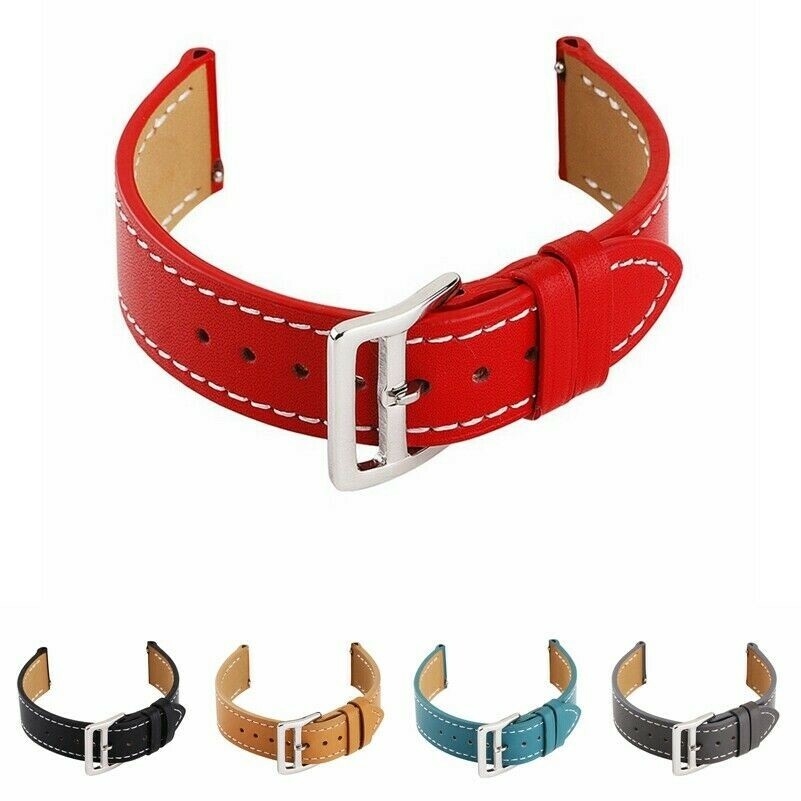 Herren Original Leder Uhr Band Armband mit Feder Stangen Vintage Breite 18-24mm