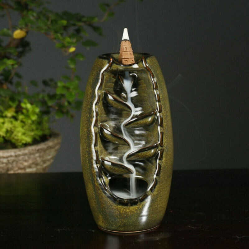 Ceramics Backflow Incense Burner Waterfall Censer Holder Gift Home Decor