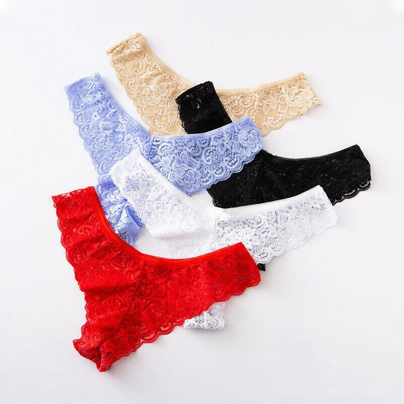 Women Panty Briefs T-back Thong Underwear Lace Sexy Low Waist Soft Lingerie Cosy