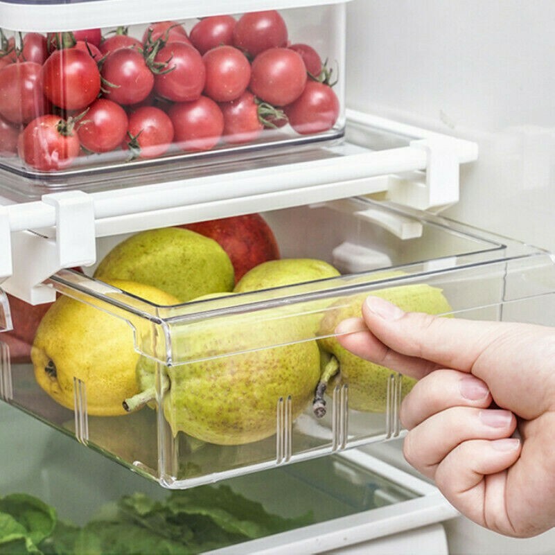 Fridge Drawer Storage Box Kitchen Refrigerator Freezer Slide Organizer Rack Case