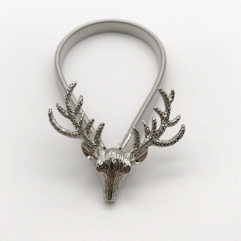 1 Pair Tie Backs Curtain Holdback Tieback Holders Metal Deer Retro Gold