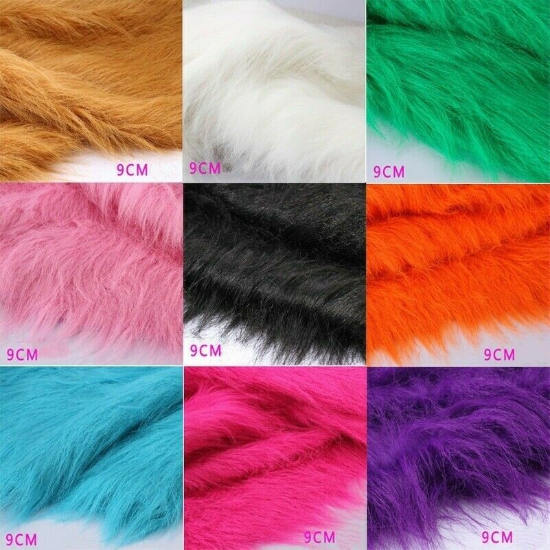Long Haired Faux Fur Fabric Plush Cloth Collar Bag DIY Fluffy Background Soft