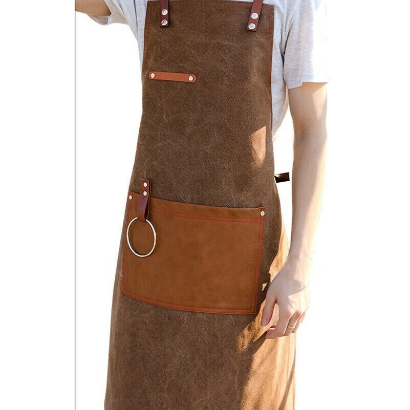 Unisex Denim Tela Grembiule Lavoro Uniforme Giardinaggio Cucina Cottura in Forno