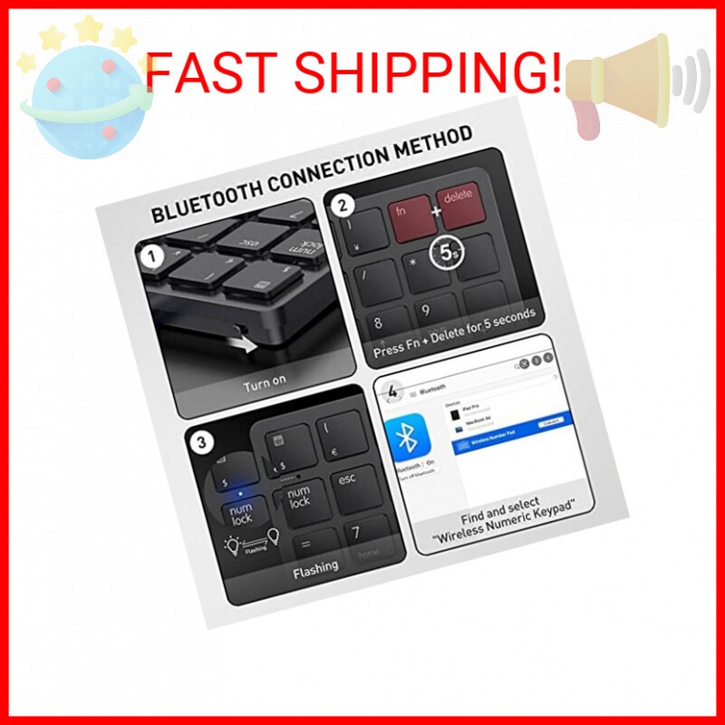 havit Bluetooth Number Pad Wireless Numeric Keypad Numpad 26 Keys Portable Mini