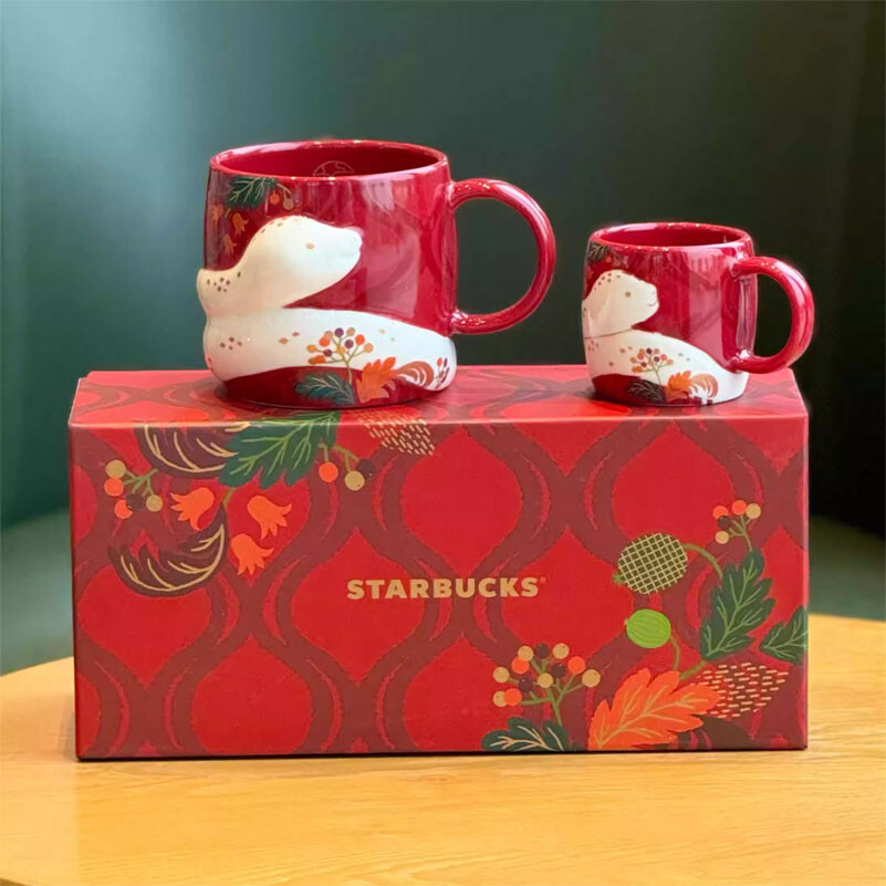STARBUCKS ギフトボックス　2025年 New Starbucks China 2025 Year of The Snake Mugs 3oz+12oz Set