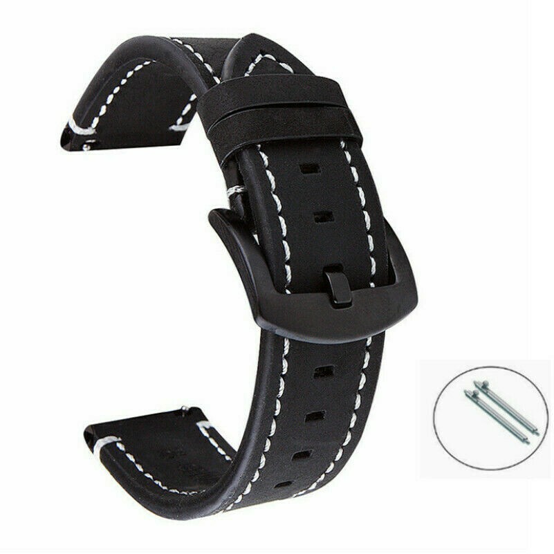 Mens Genuine Leather Watch Strap Band with Spring Bars Retro Sizes 18mm-24mm