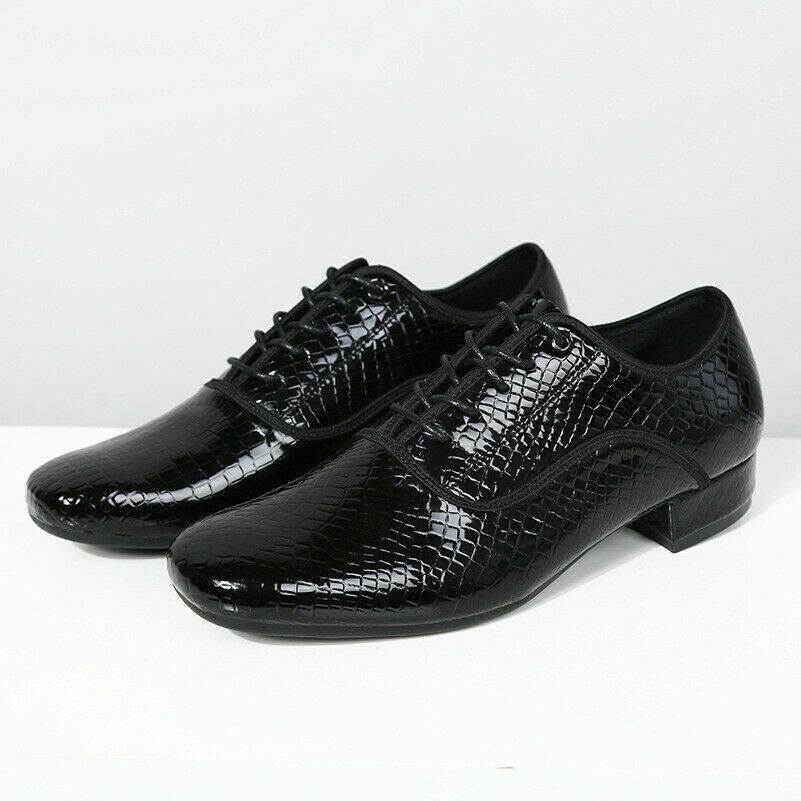 Herren Ballsaal Tanzschuhe Leder Latein Walzer Tango Weich Laufsohle Low Heel