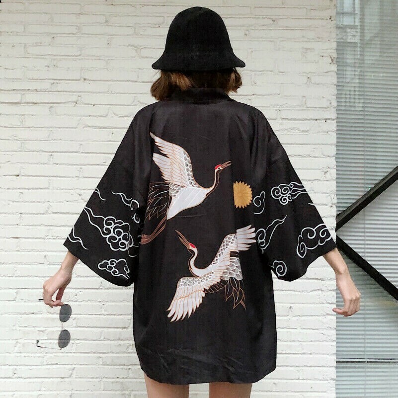 Donna Giapponese Kimono Cappotto Yukata Camicetta Accappatoio Giacca Top Vintage