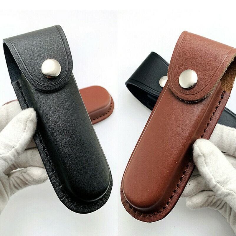1 X Kunstleder Messer Mantel Tasche Abdeckung Gürtel Halter Für Faltbar