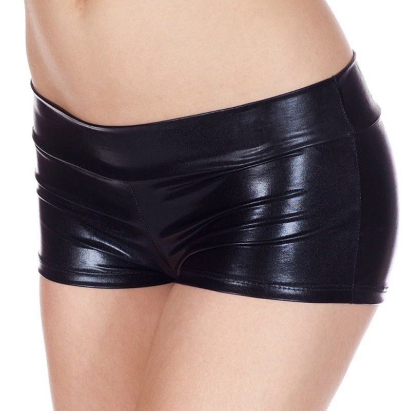 femme Micro short sexy pantalon sexy mini Boots moulant élastique métallique