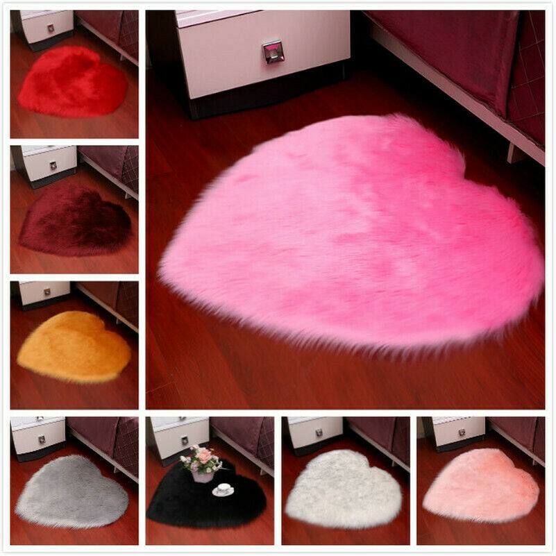Camera Peluche Area Tappeti Simil Lana Pelliccia Luffy Forma Cuore Coperta No Da