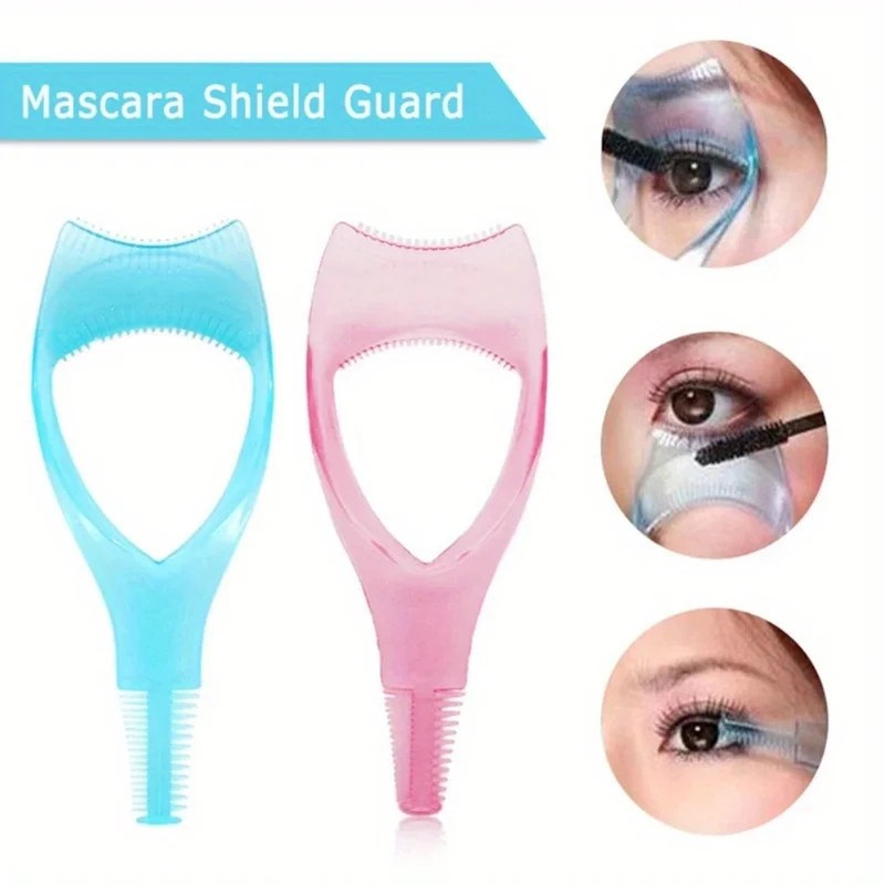 3 In 1 Mascara Guard Shield Eyelash Curl Comb Makeup Protector Applicator Tool