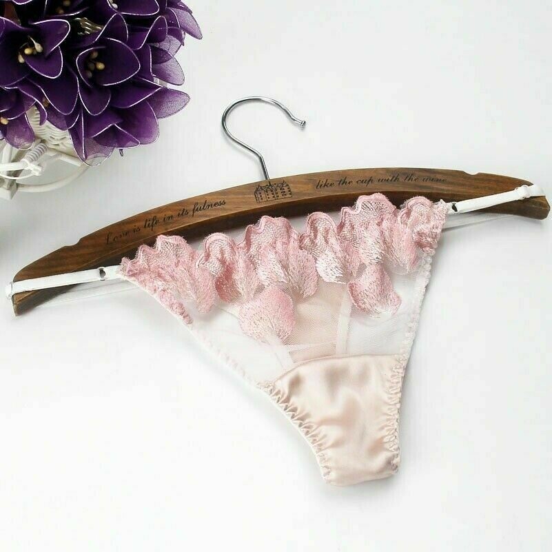 Damen Spitze Seide Slip Tanga Sexy Unterwäsche T-Rücken Höschen Durchsichtig