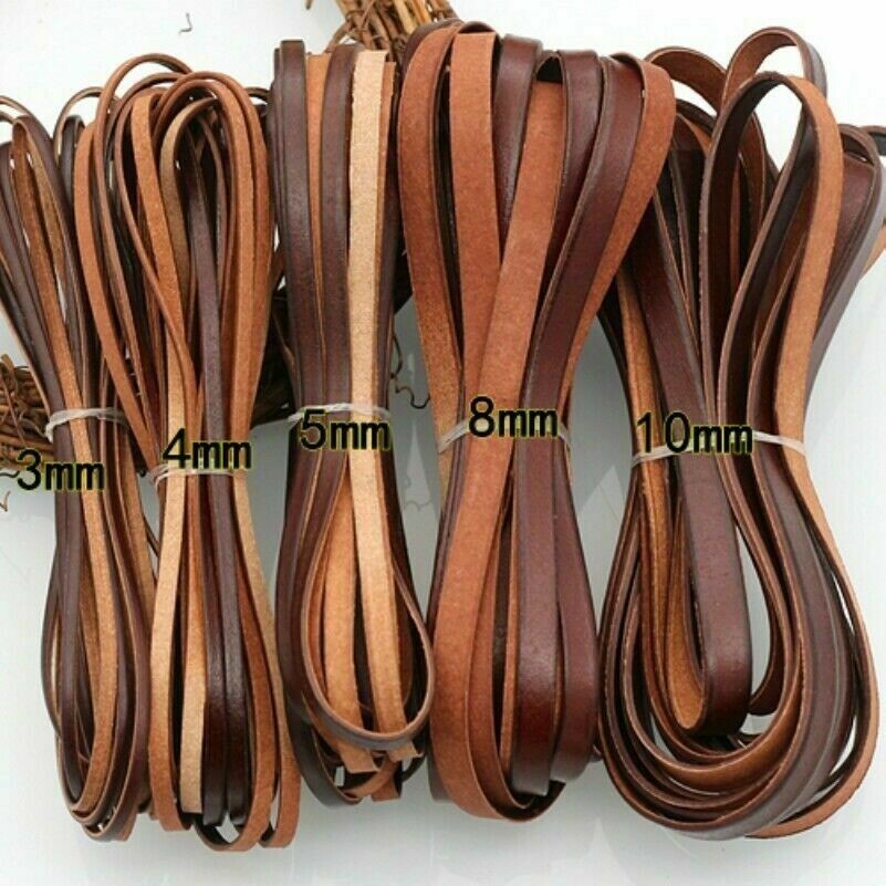 Kaffee Echte Leder Flach Kordel DIY Basteln Band Seil Saiten Armband