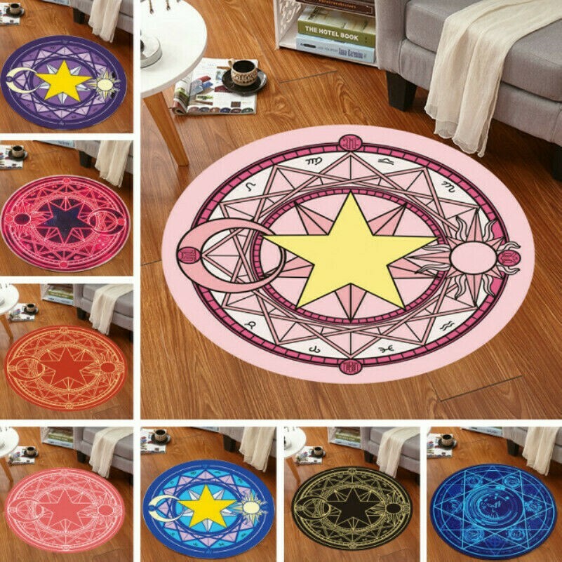Round Rug Chair Floor Mat Magic Circle Carpet Plush Doormat Antislip Decor