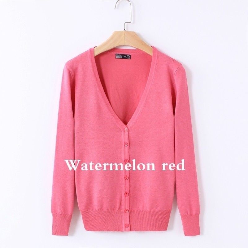 Classic Women Knit Cardigan Jacket V Neck Button Jumper Sweater Knitwear Casual