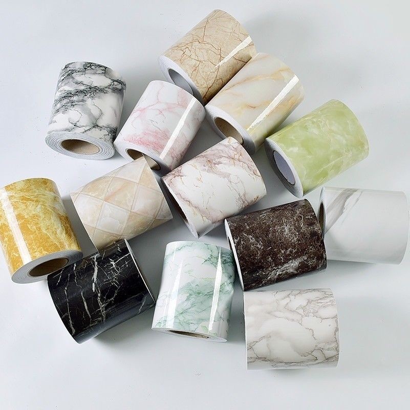 5M Marble Self Adhesive Wall Skirting Border Wallpaper PVC Waterproof Home Decor
