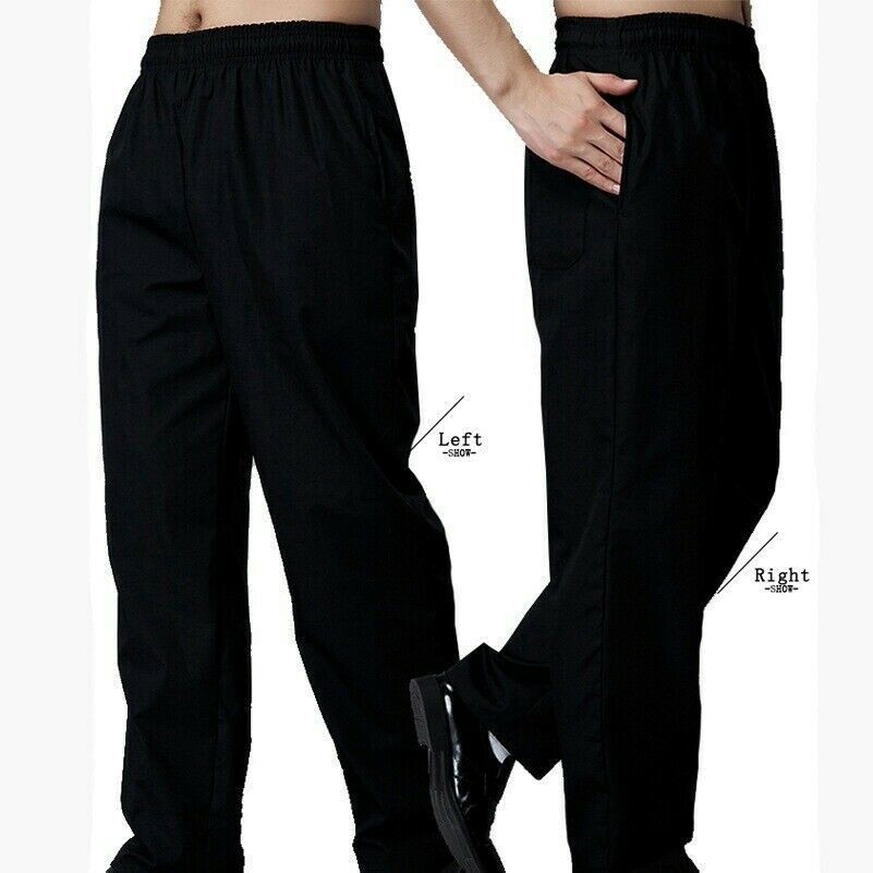Men's Chef Loose Pants Drawstring Restaurant Cook Hotel Uniform Trousers Casual