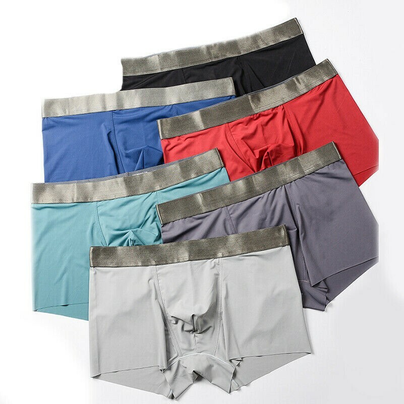 Herren Eis Seide Boxershorts Unterwäsche Schlüpfer Nahtlos Unterhosen Shorts