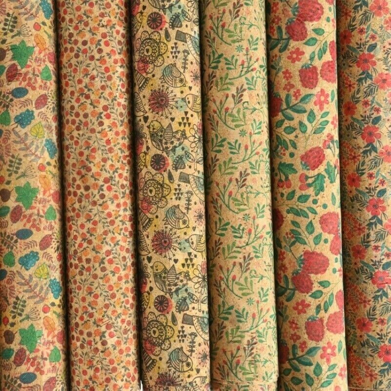 Natural Vegan Cork Leather Fabric Bag Shoes Garment Sewing Decor By Metre