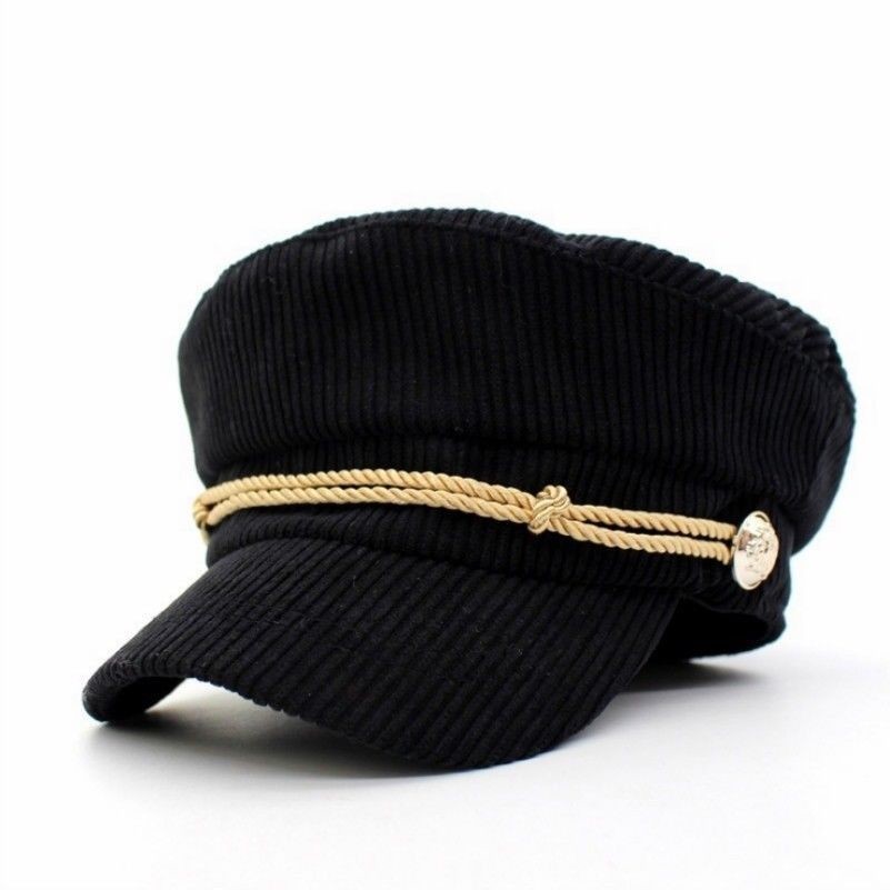 Femmes Hommes Velours Côtelé Violoniste Casquette Chapeau Vintage