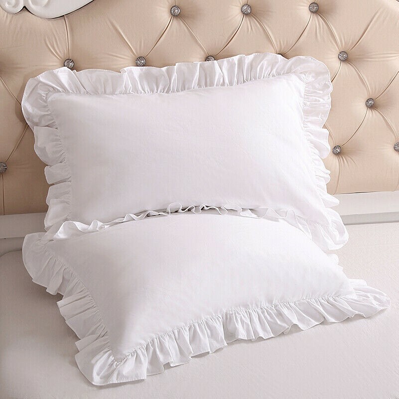 100% Cotone Federa Increspato Fronzolo Puro Cuscino Copertura Lolita Cute Rétro