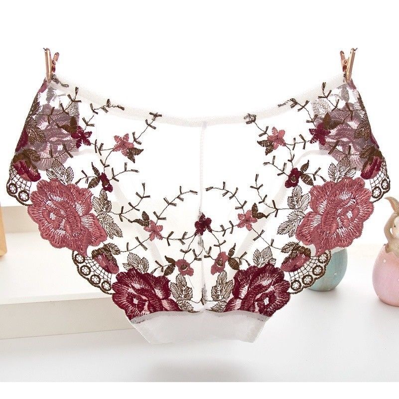 femmes sexy slip dentelle maille brodé floral Sous-vêtement culotte lingerie