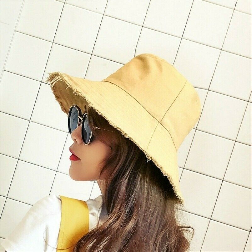 Femme Chapeau Bob Coton Soleil Bob Pêche Buisson Extérieur Vacances